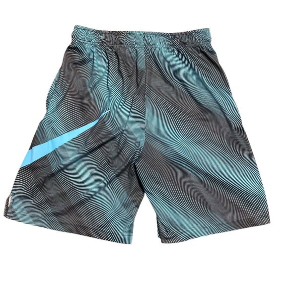 Nike Dri-Fit Men Medium Athletic Basketball Shorts Blue Black Striped - Picture 6 of 12